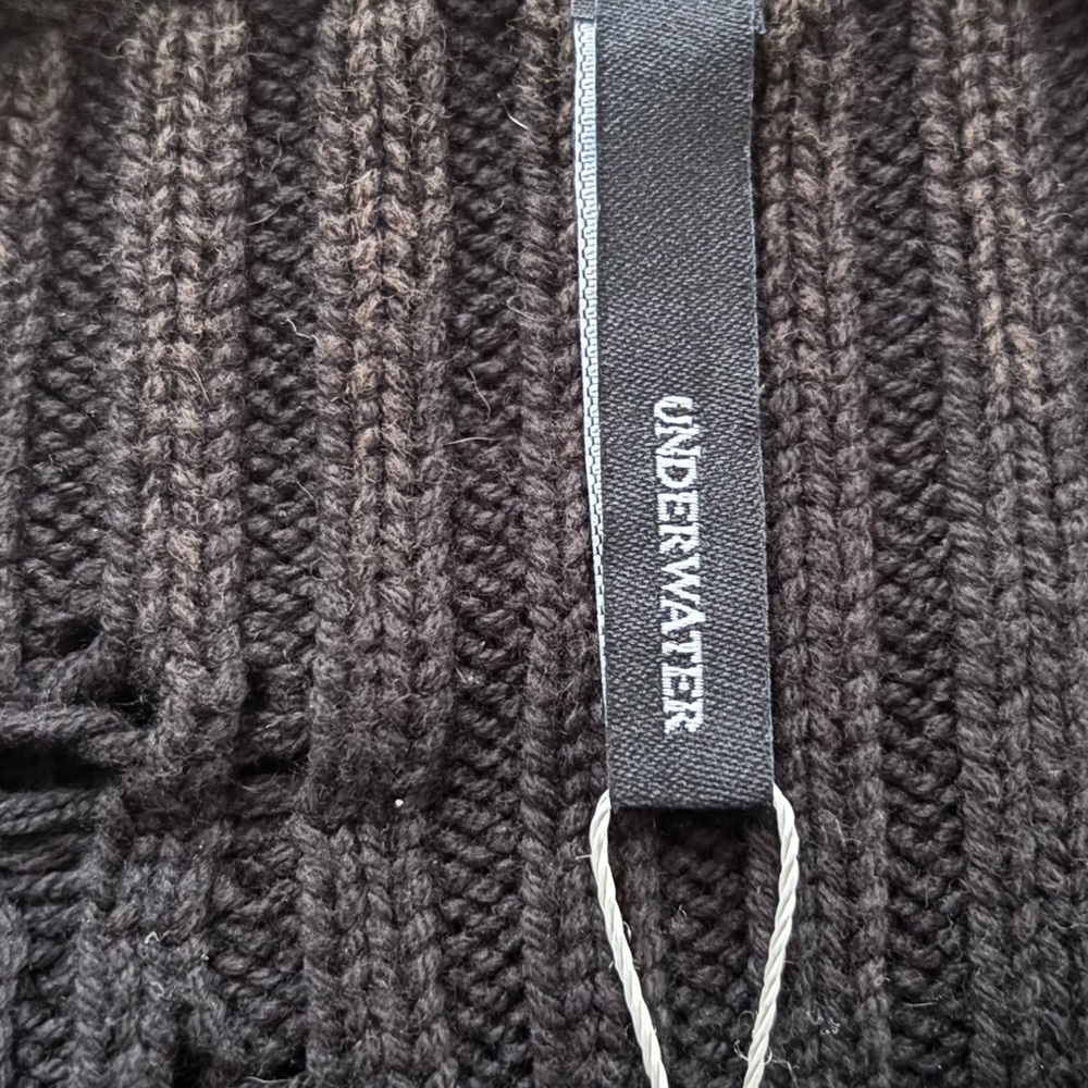 UNDERWATER Wasteland RIPPED Sweater Charcoal //Distressed Sweater Sz L NWT - Picture 2 of 16